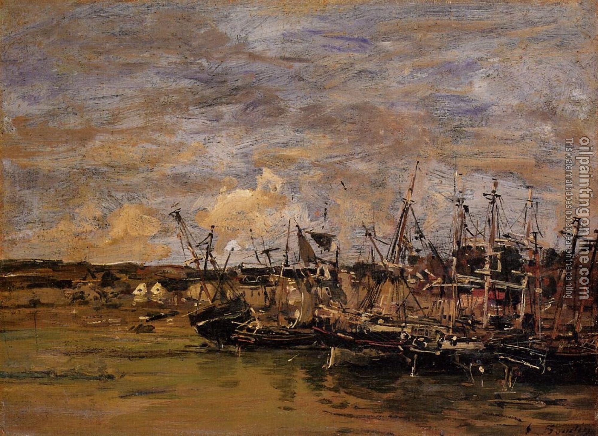 Boudin, Eugene - Portrieux, Fishing Boats at Low Tide